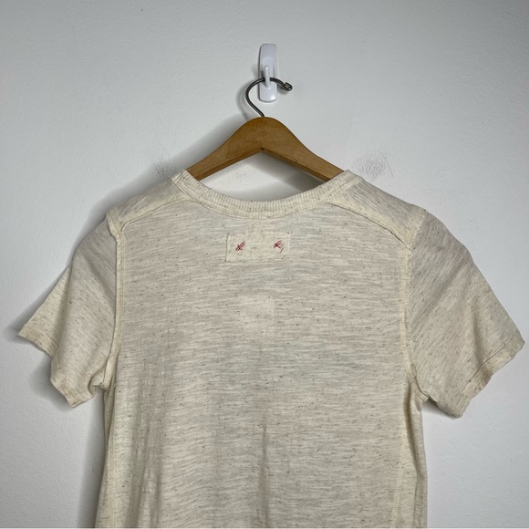 We The Free Embroidered Wildlife Round Neck Short Sleeve Linen Shirt Size S NWT - Picture 9 of 14